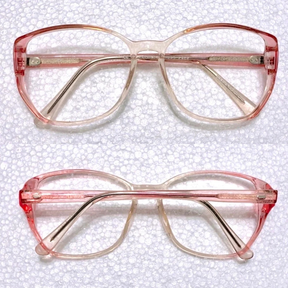 80's Vintage Pink Pastel Large Eyeglass Frames Pale Fair Freckled Girl